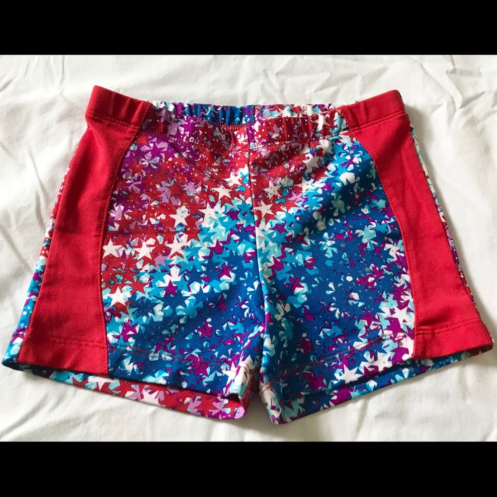 DanSkin Now Athletic/Gymnastics Patriotic Shorts